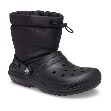 Crocs Classic Lined Neo Puff Men's Boots Black | Australia 0710ILHS